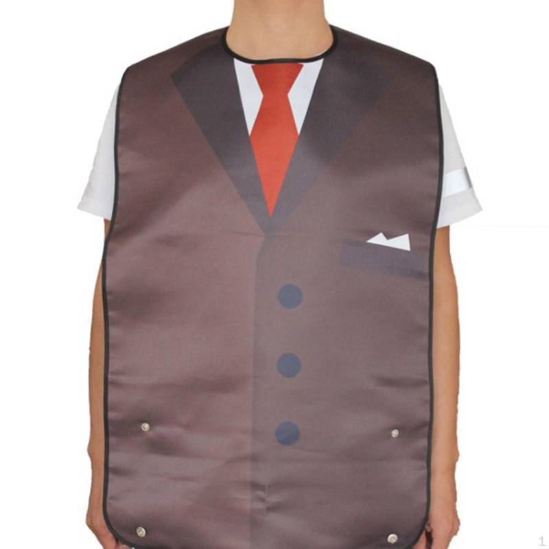 Verstellbarer Lätzchen-Krümelfänger aus Baumwolle für Erwachsene, waschbar, für Männer, Senioren, ältere Menschen 33.85x18.11inch_brown von Joom DACH