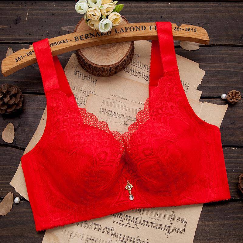 Verstellbarer Push-Up Anti-Hänge BH für Übergrößen 42/95D rot von Joom DACH