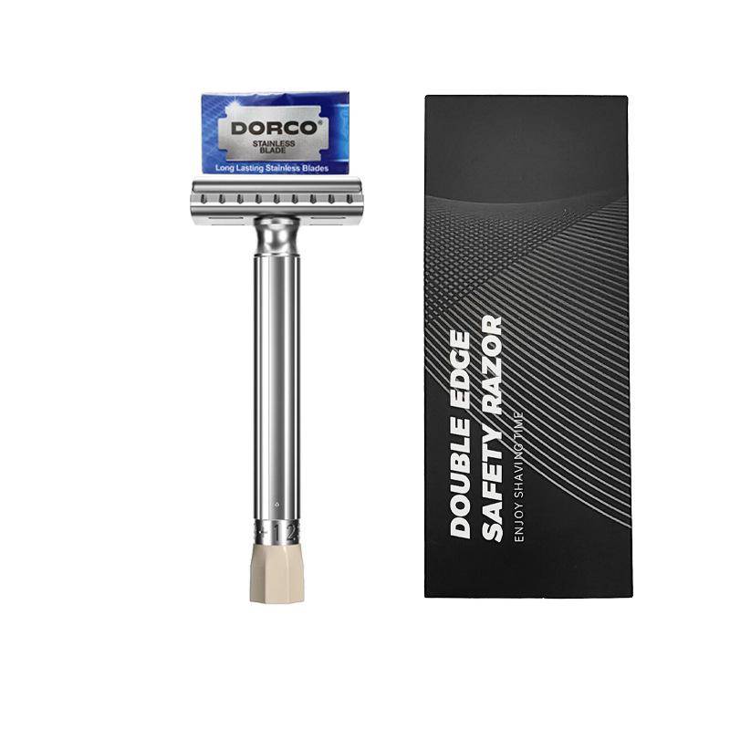 Verstellbarer T-Typ Manueller Rasierer für Männer - Doppelklinge, Altmodisch, Zweiteiliges Design von Joom DACH