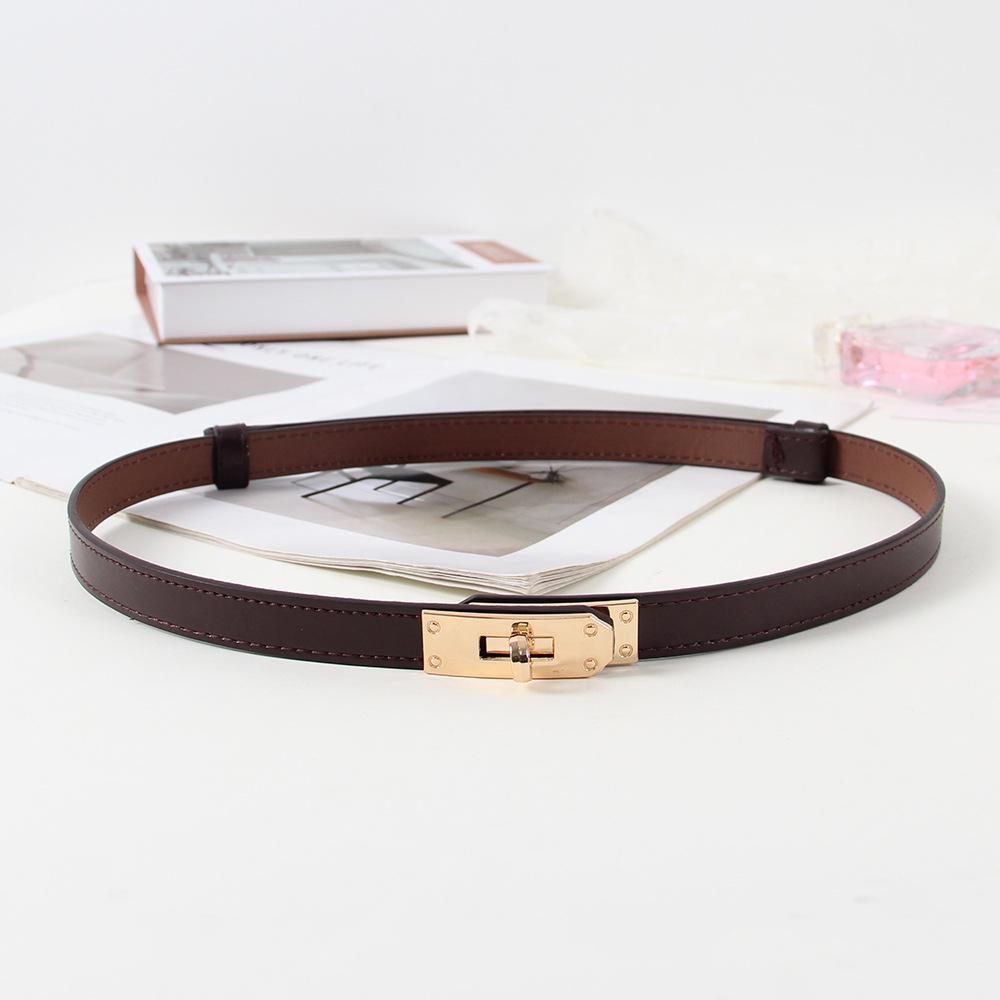Verstellbarer dünner Ledergürtel für Damen - Vielseitiger Taillengürtel im koreanischen Stil für Kleider & Mäntel von Joom DACH