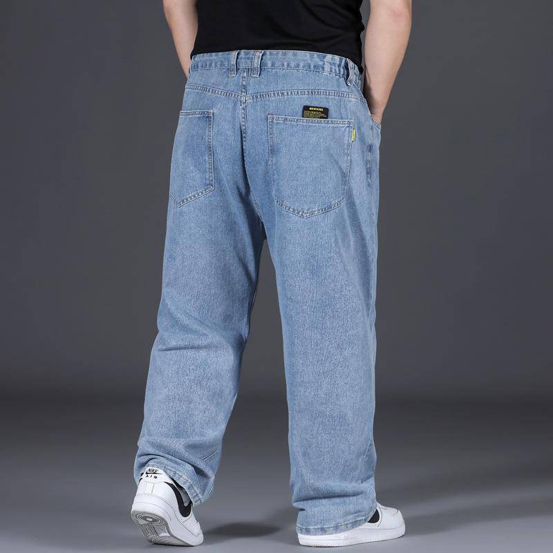 Verwaschene Jeans mit Used-Look und Split-Design im Curved Knife-Stil für Herren im Herbst und Winter, lockere High-Street-Freizeithose im Retro-Stil mit geradem Bein 36 von Joom DACH