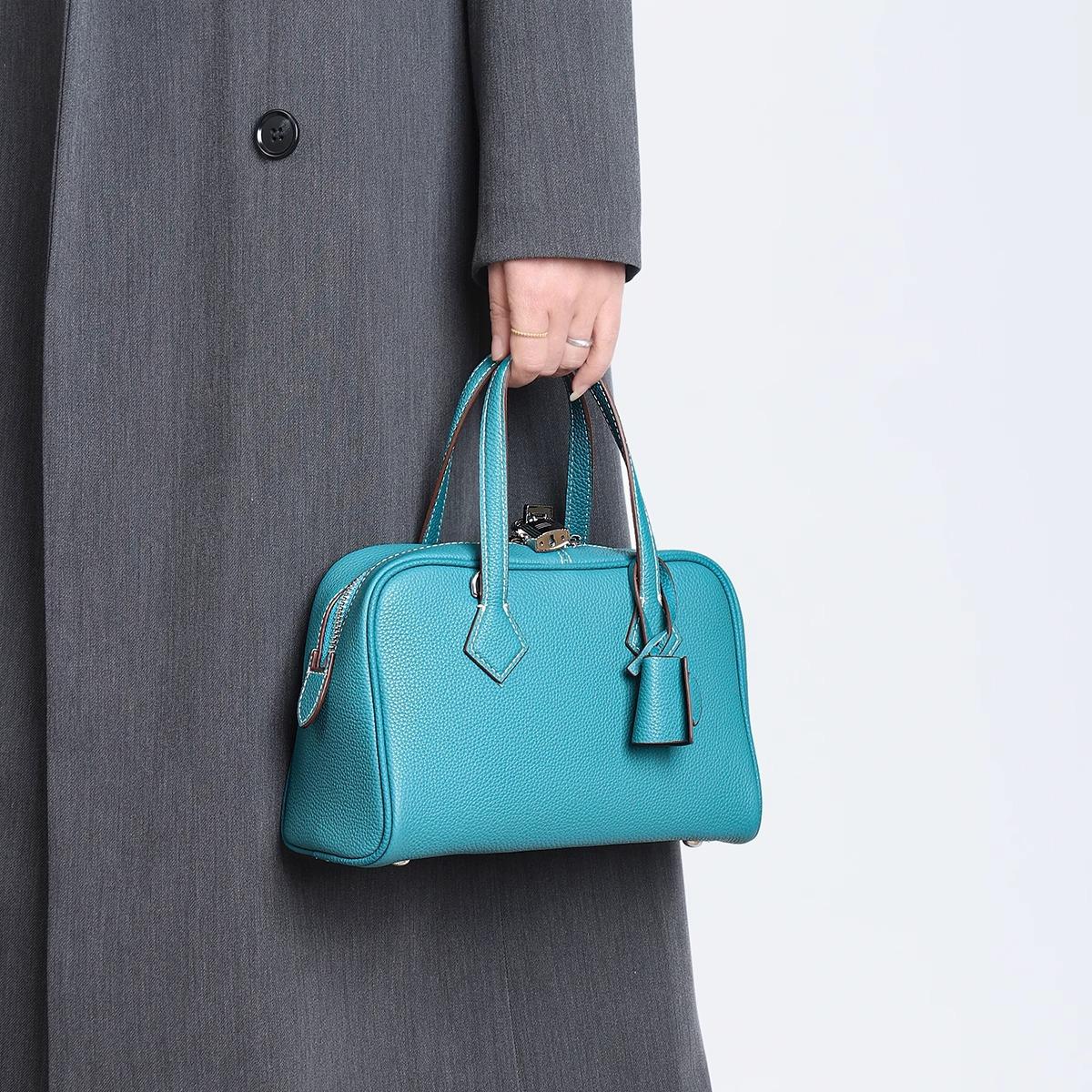 Victoria Bowling Kissen Tasche, Leder Hand-Tragetasche, Modische und Hochwertige Einzel-Schulter Umhängetasche von Joom DACH