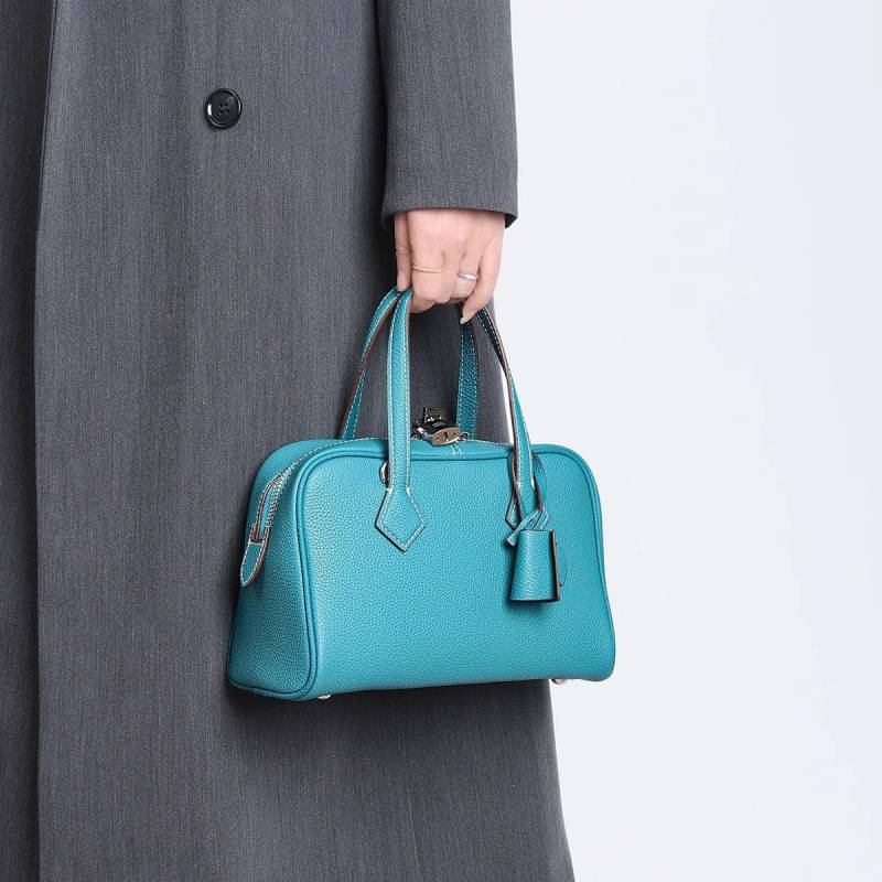 Victoria Bowling Kissen Tasche, Leder Hand-Tragetasche, Modische und Hochwertige Einzel-Schulter Umhängetasche von Joom DACH