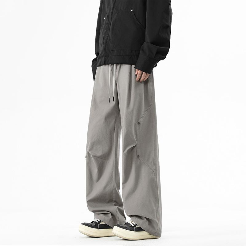 Vielseitige Overalls Herren Frühling und Sommer Gerade Weitbeinige Hosen Fallende Lange Hosen 4XL apricot von Joom DACH