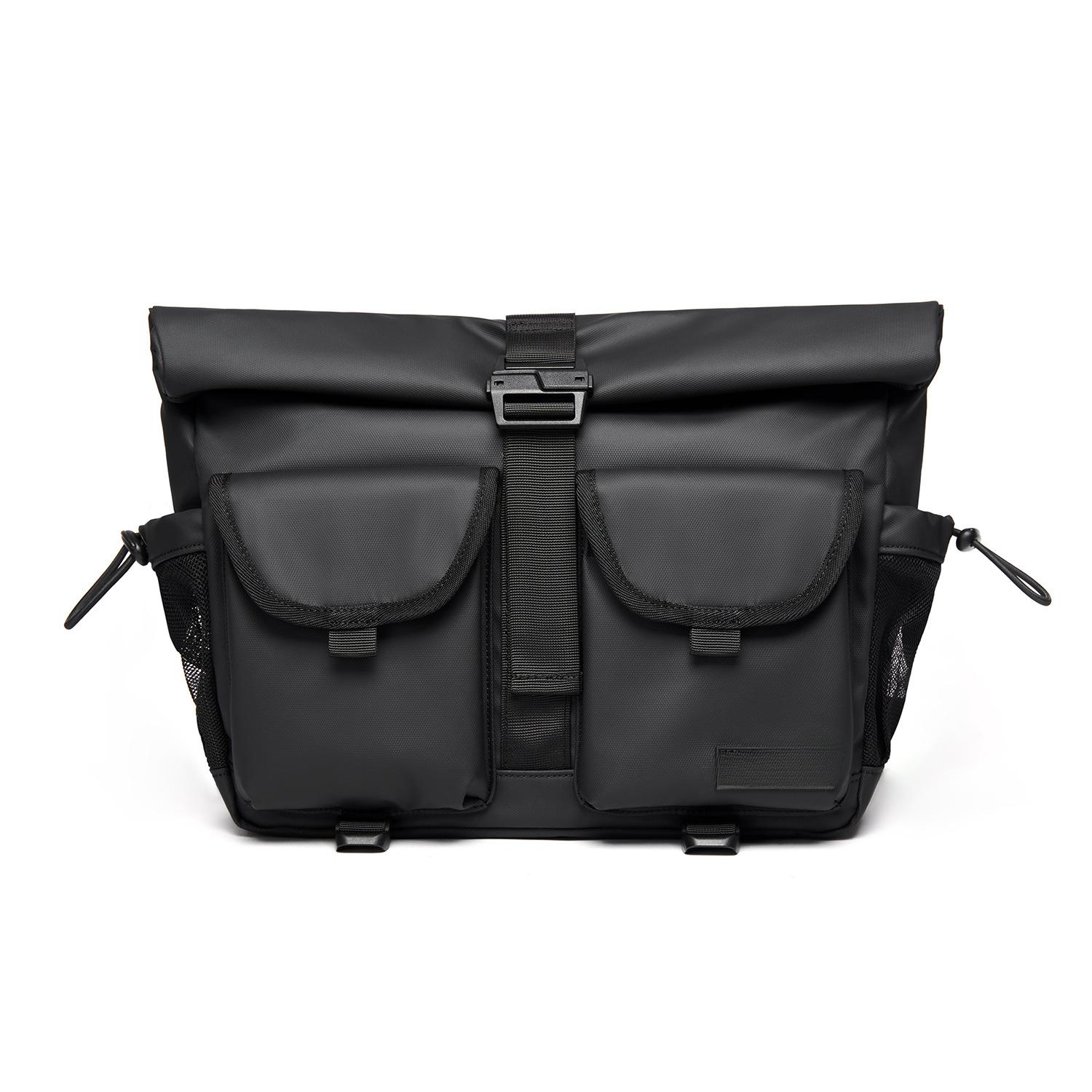 Vielseitige Umhängetasche mit großem Fassungsvermögen für Herren, funktionale Fahrrad-Umhängetasche, Messenger Bag, Freizeittasche, Rucksack für Herren schwarz von Joom DACH