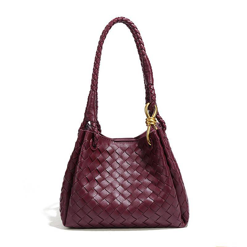 Vielseitige gewebte Eimertasche, Handfallschirm, Umhängetasche für Damen, zweiteiliges Set, Mutter-Kind-Unterarmtasche mit einer Schulter von Joom DACH