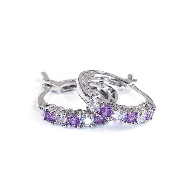 Vier Farben zur Auswahl: Ohrringe für Damen, Silber 925, Schmuck mit Edelsteinen, Saphir, Smaragd, Amethyst, Rubin, Ohrtropfen, Geschenk violett von Joom DACH