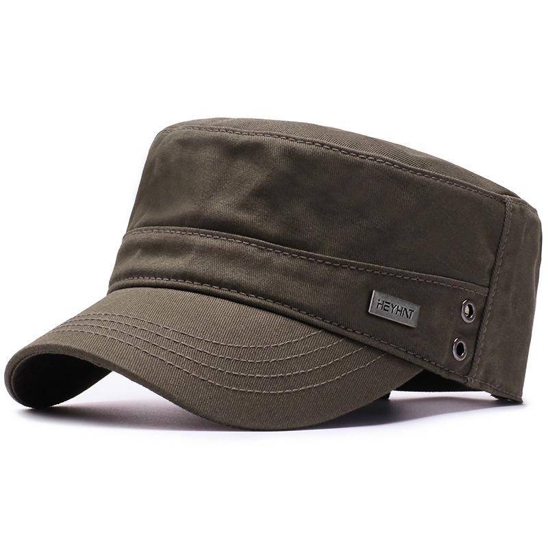 Vier Jahreszeiten Flache Kappe Männer Baumwolle Militär Caps Baseball Kappe Casual Trucker Snapback Kapitän Kappe Armee Visiere Ausbildung Kadetten kappen 56-60cm dunkelgrüne von Joom DACH