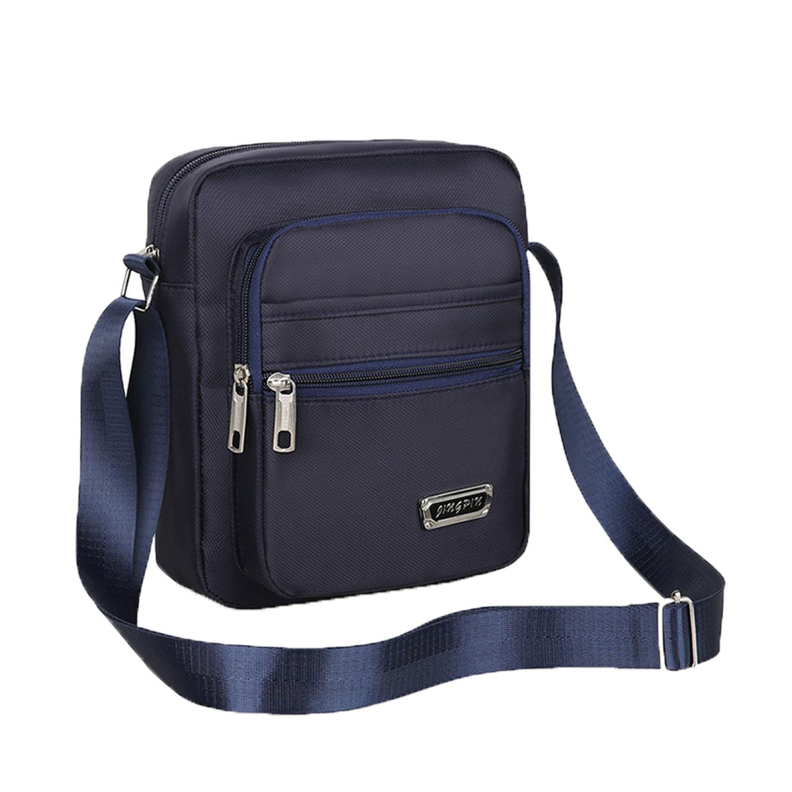 Vierlagige wasserdichte Umhängetasche mit Reißverschluss, einzelne Schultertasche, Business-Tasche, Geldbörse One Size blau von Joom DACH