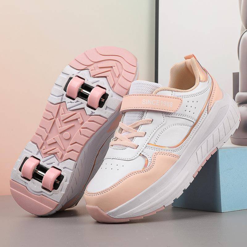 Vierrädrige Laufschuhe Kinder Rollschuhe Jungen und Mädchen Rollschuhe Deformierte Radschuhe Neu 31 von Joom DACH