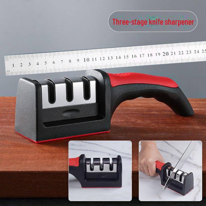 Vierstufiger Messerschärfer: Schnelles 5-Sekunden-Schärfen für Küchenmesser und Scheren mit Feinschliff und vielseitiger Klingenpflege. von Joom DACH