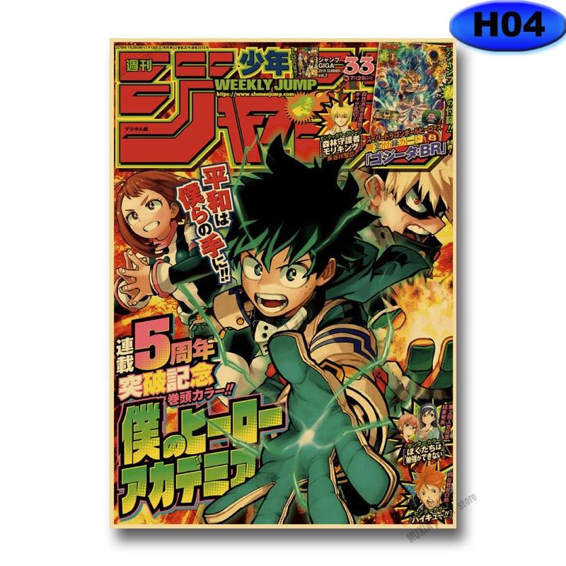 Vintage Anime Poster Attack on Titan/Demon Slayer/Jujutsu Kaisen Manga Ästhetisches Poster Kraftpapier Home Decor Wandaufkleber 42x30cm von Joom DACH