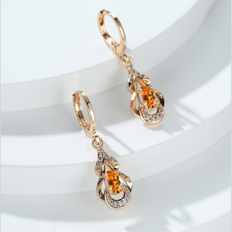 Vintage Bohemian Ethnischen Stil Gold Farbe Wasser Tropfen Ohrringe Oval Cut Mehrfarbige Stein Tropfen Ohrringe Frauen Baumeln Haken Ohrringe Schmuck von Joom DACH