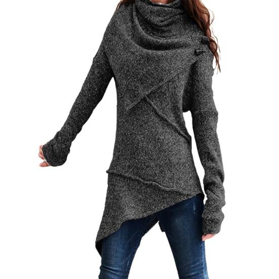 Vintage Damen Herbst Winter Rollkragen Strickpullover Unregelmäßiger Saum Slim Jumper L schwarz Vintage Damen Herbst Winter Rollkragen Strickpullover Unregelmäßiger Saum Slim Jumper L schwarz von Joom DACH