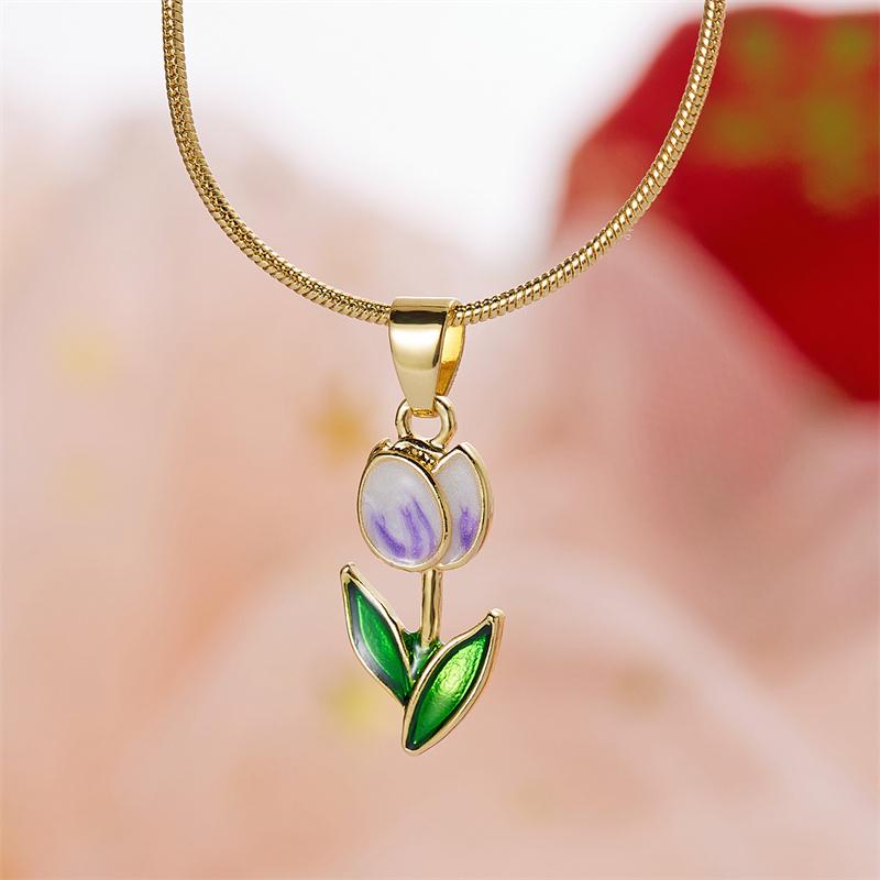 Vintage Elegante Tulpe Anhänger Halskette Für Frauen Shiny Kristall Zirkon Blume Schlüsselbein Kette Halsband Party Hochzeit Schmuck Geschenke von Joom DACH