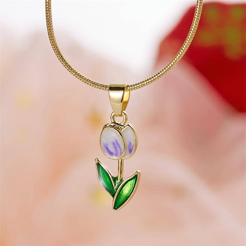 Vintage Elegante Tulpe Anhänger Halskette Für Frauen Shiny Kristall Zirkon Blume Schlüsselbein Kette Halsband Party Hochzeit Schmuck Geschenke von Joom DACH