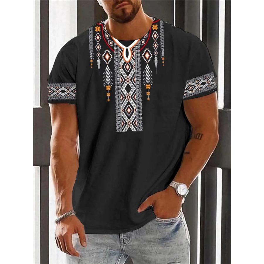 Vintage Ethnische T-shirt 3D Druck Kleidung Oansatz Männer Tops Übergroßen Kurzarm T Sommer Lose Männliche Streetwear Herren Kleidung M von Joom DACH