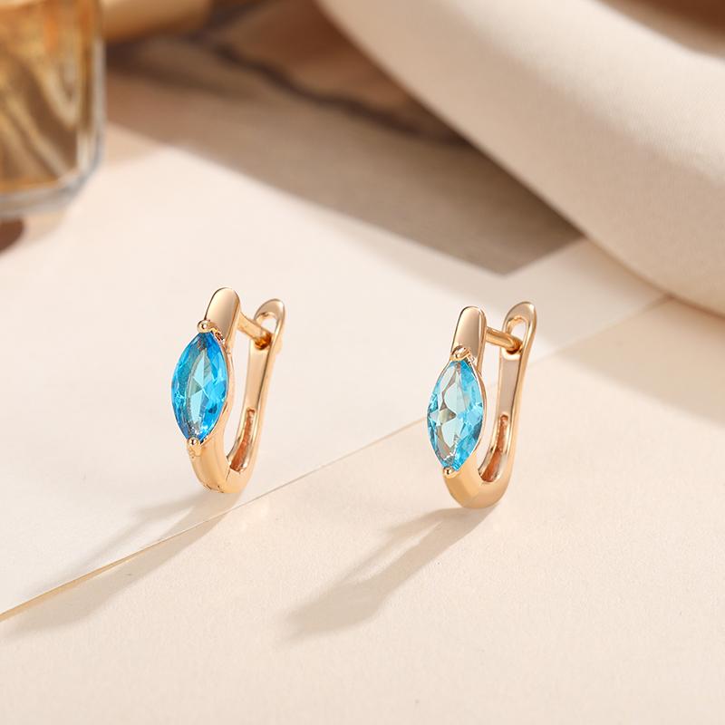 Vintage Gold Farbe 1 Paar Marquise Cut Weiß Rot Blau Grün Aqua Schwarz Stein Tropfen Ohrhänger Damen Ohrclips Schmuck meergrün von Joom DACH
