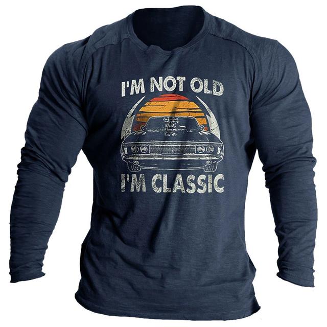 Vintage Herren Langarm T-Shirt Word Tees Tops Grafik T-Shirts für Männer 3D Slogan Bedruckte Kleidung Übergroße Streetwear 5XL 2XL von Joom DACH