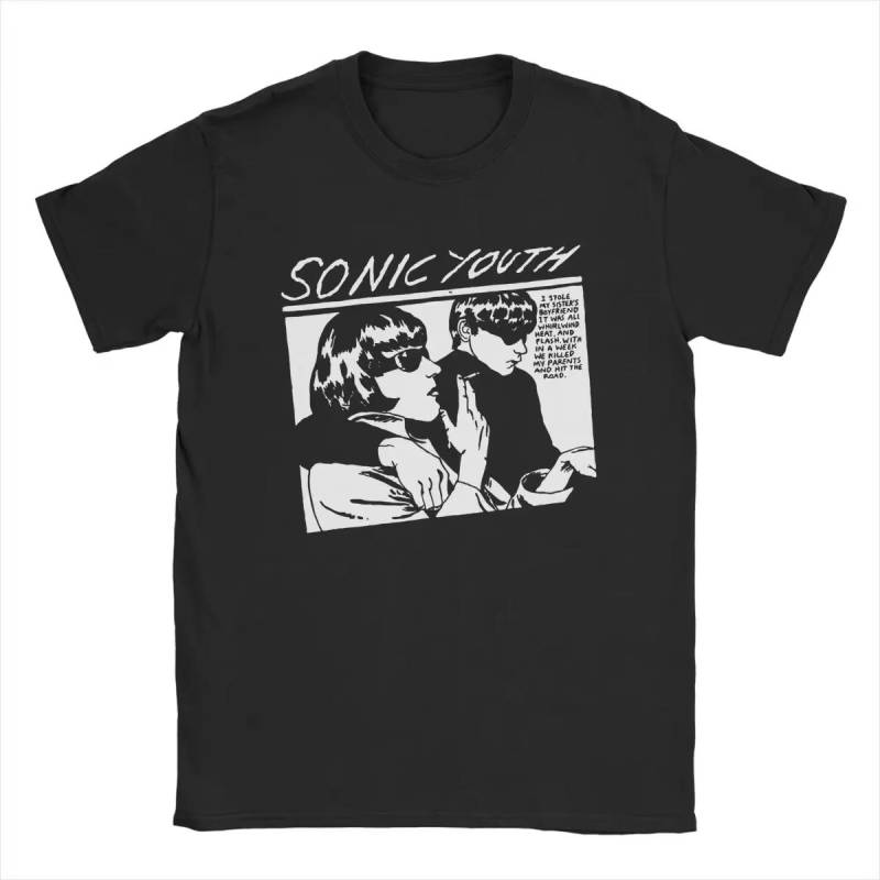 Vintage Hitze und Jugend Flash Sonic Youth T-Shirts Herren O-Ausschnitt 100% Baumwolle T-Shirt Musikband Kurzarm T-Shirts Große Größen Oberteile S von Joom DACH