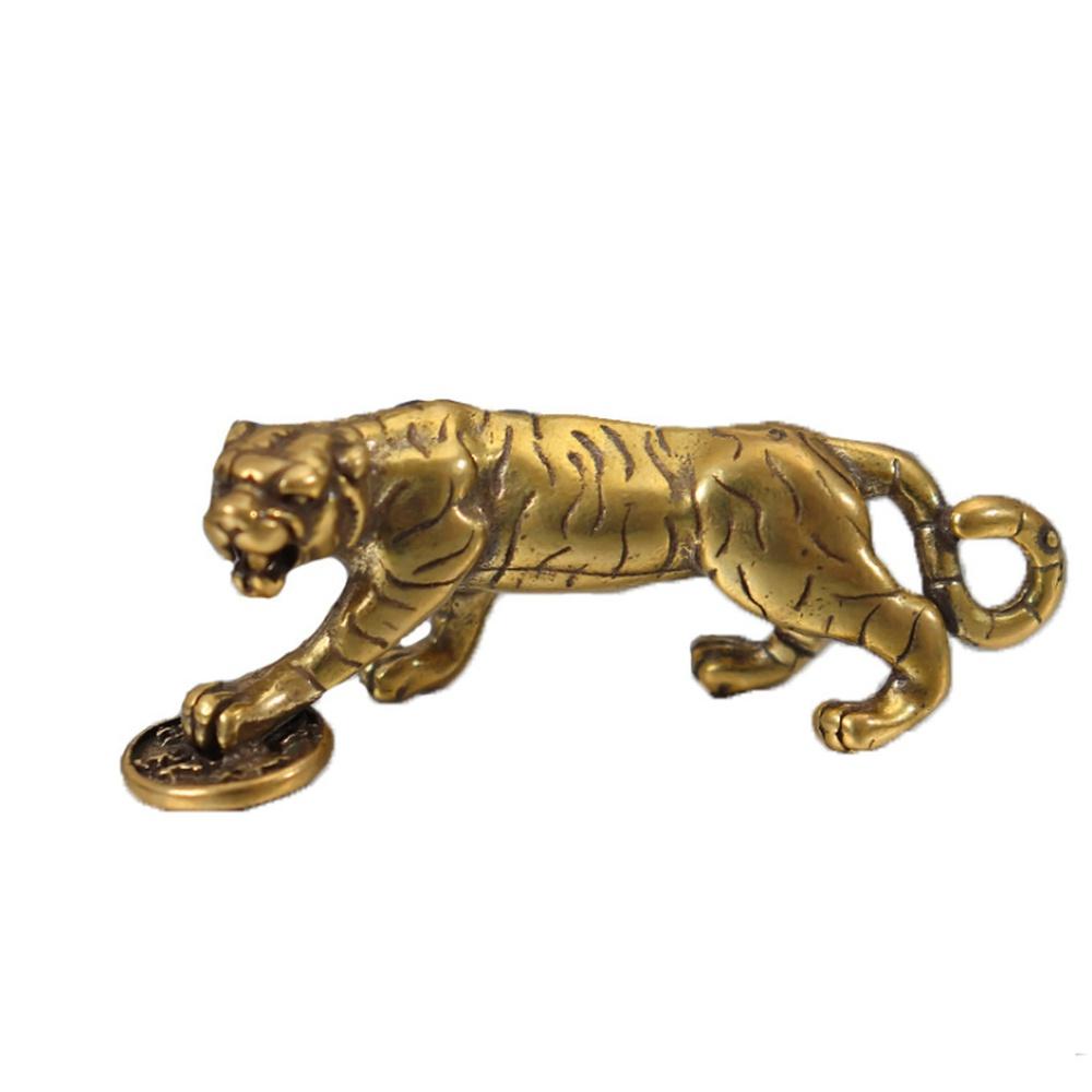 Vintage Kupfer Tiger Auto Schlüsselanhänger Anhänger Retro Messing Tier Tiger König Figuren Ornamente Männer Schlüssel Ringe Halter Geschenke von Joom DACH