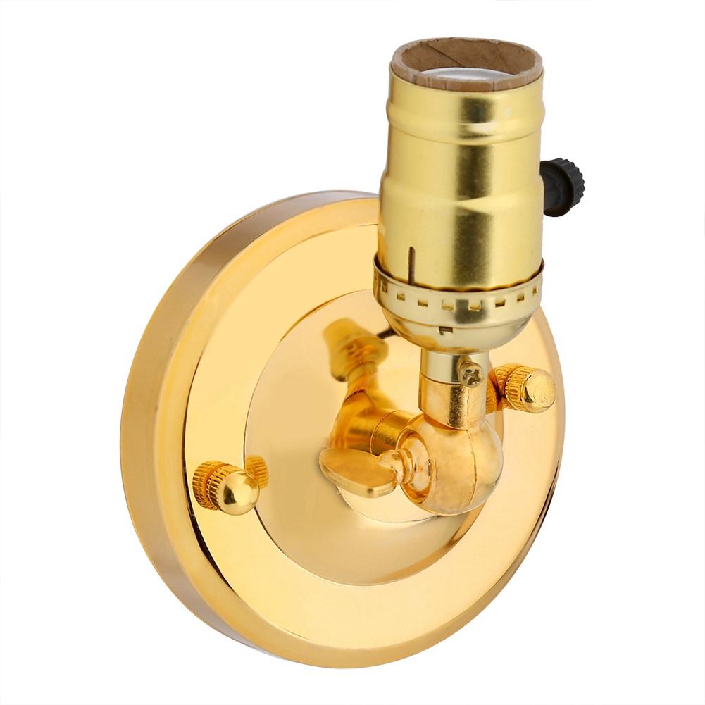 Vintage Lampenfassung E27 Wandleuchte mit Schalter für Heimgebrauch und Dekoration 220V Gold von Joom DACH