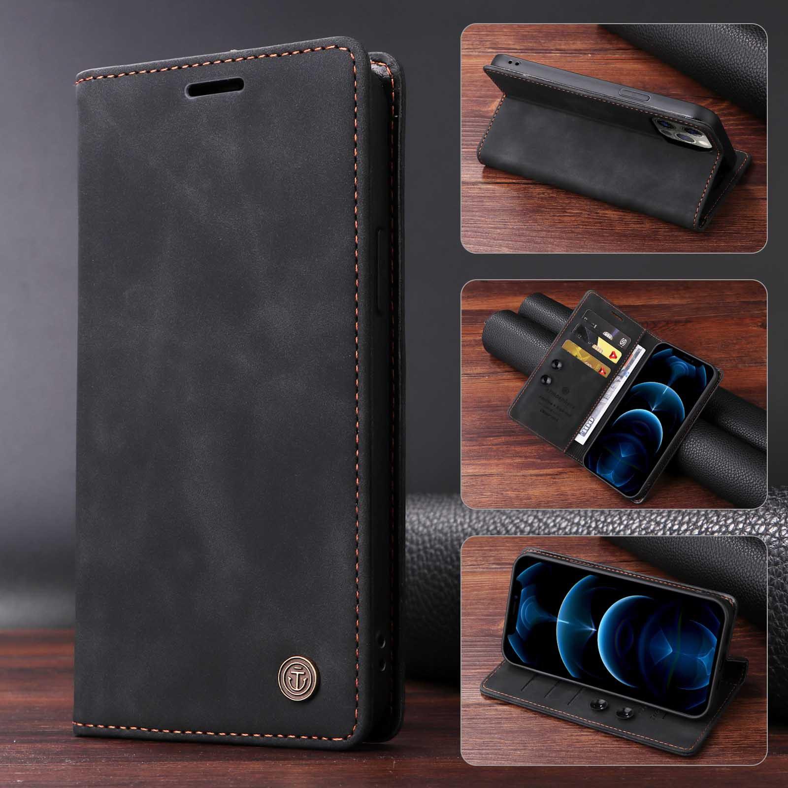 Vintage Leder Flip Case für Redmi Note 13 Pro Plus Note13 Pro 4G 12pro+ 12s 11s 10 9 Pro Max Wallet Card Slot Buchständer Telefonholster-Abdeckung Redmi note 9 PRO 4G schwarz von Joom DACH