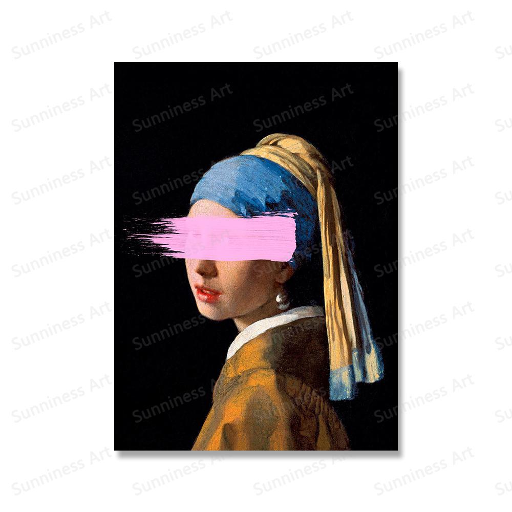 Vintage Lustiges Mona Lisa Poster und Druck Reicher Mann Inspirierende Zitate Leinwand Malerei Wand Kunst Wohnzimmer Nordic Decor Bild 30x40cm No Framed violett von Joom DACH
