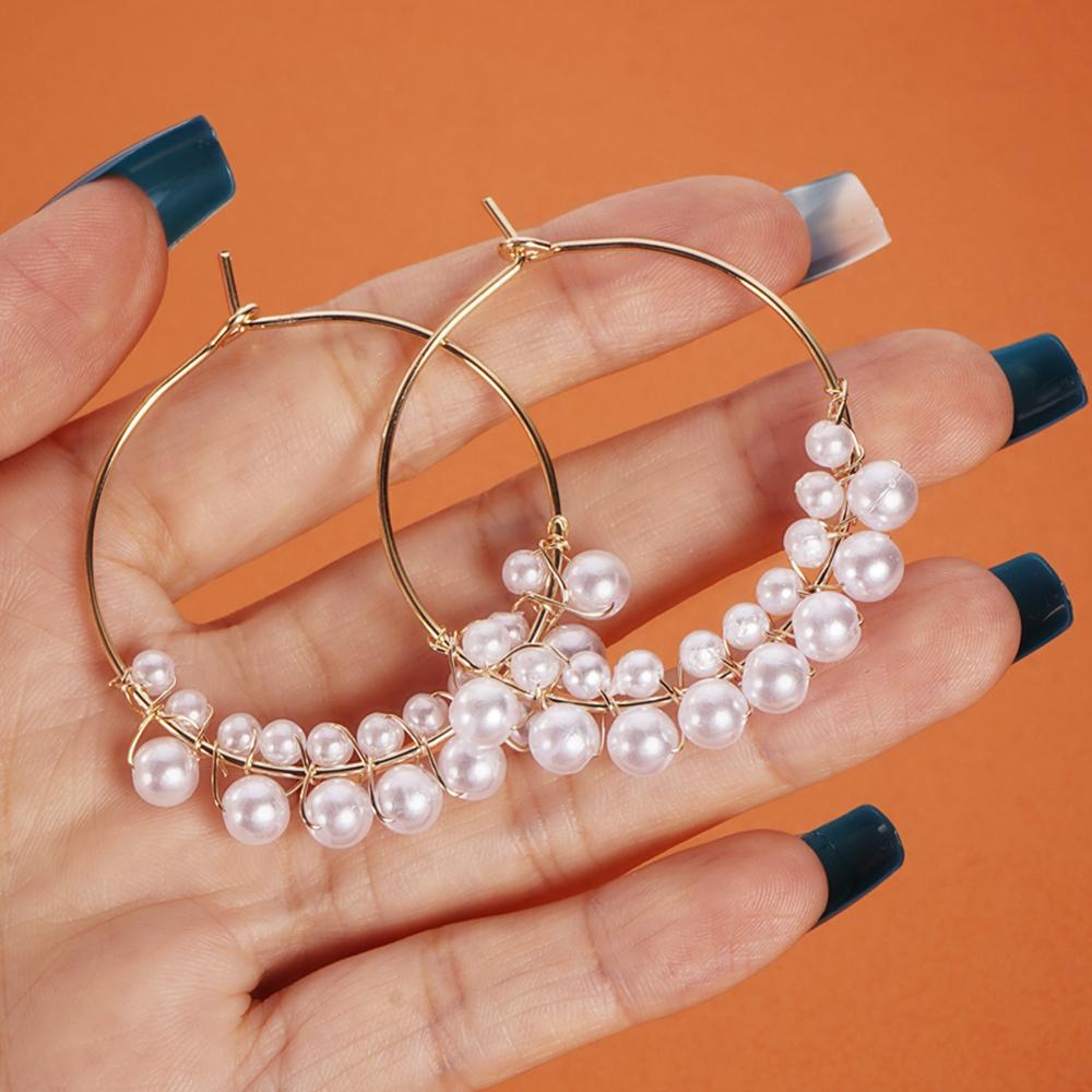 Vintage-Metall-Creolen für Damen, goldfarben, elegant, schlicht, trendig, Schmuck, Geschenke von Joom DACH