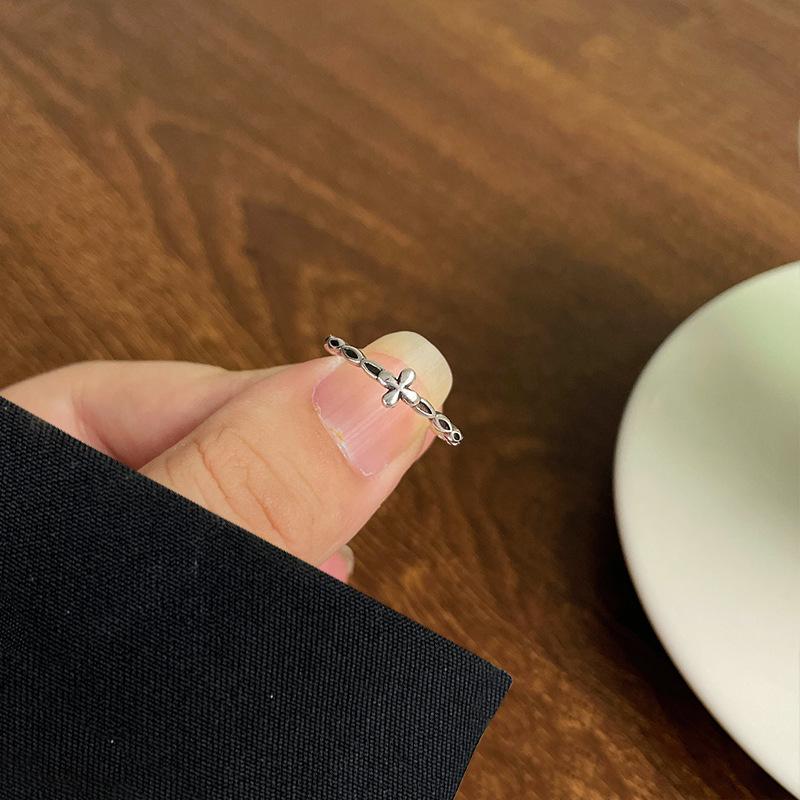 Vintage Minimalistischer 925 Sterlingsilber Verstellbarer Ring für Damen Open Adjustable von Joom DACH