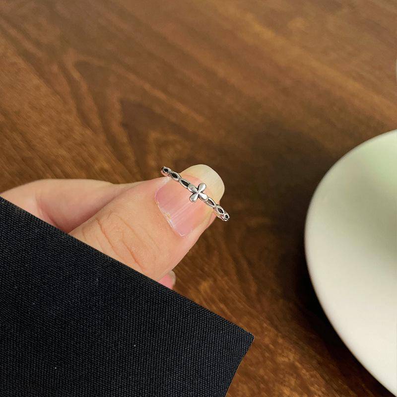 Vintage Minimalistischer 925 Sterlingsilber Verstellbarer Ring für Damen Open Adjustable von Joom DACH