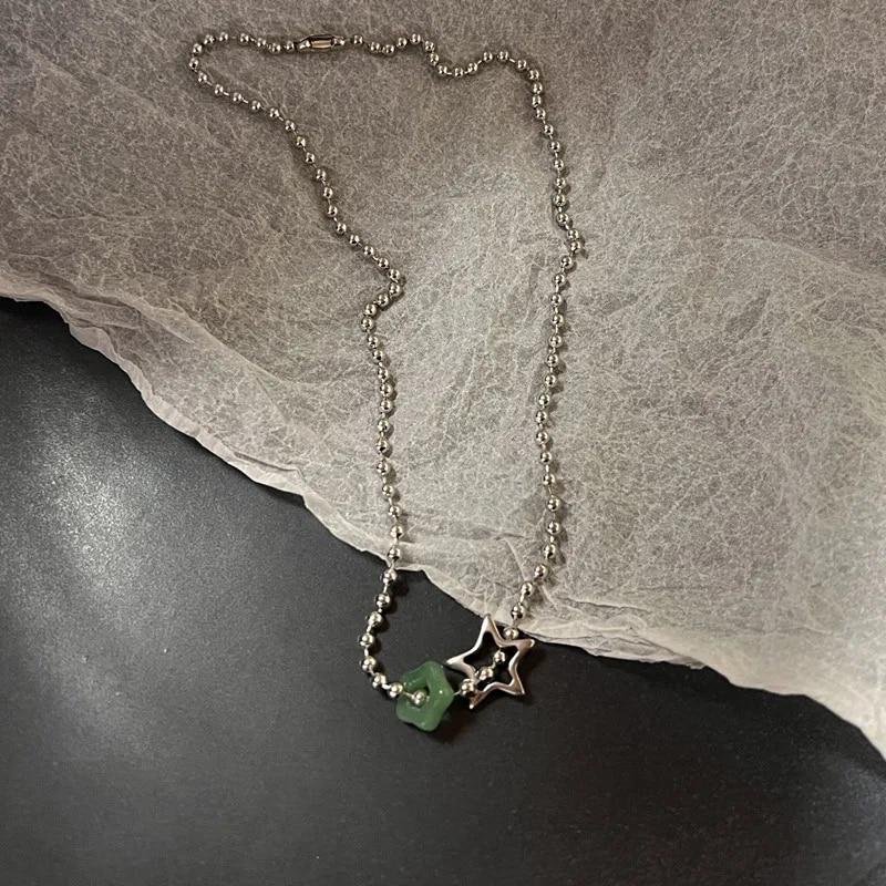 Vintage Mode Leder Seil Stern Anhänger Halskette für Frauen Männer Antik Silber Farbe Schmuck Zubehör Y2k Ästhetik von Joom DACH