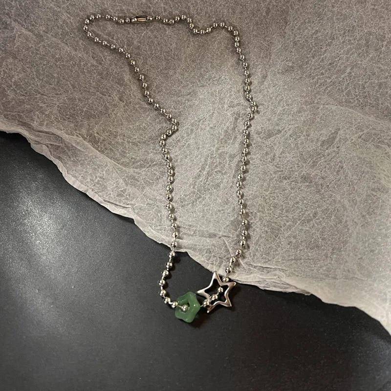 Vintage Mode Leder Seil Stern Anhänger Halskette für Frauen Männer Antik Silber Farbe Schmuck Zubehör Y2k Ästhetik von Joom DACH