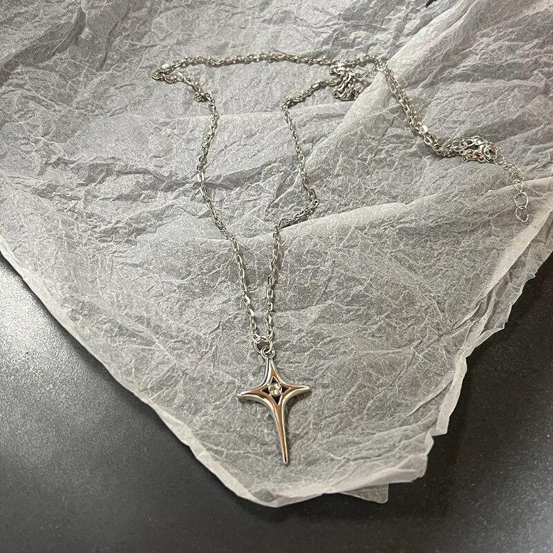 Vintage Mode Leder Seil Stern Anhänger Halskette für Frauen Männer Antik Silber Farbe Schmuck Zubehör Y2k Ästhetik von Joom DACH
