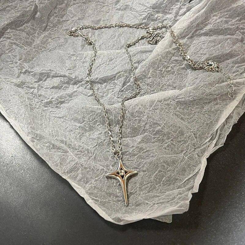 Vintage Mode Leder Seil Stern Anhänger Halskette für Frauen Männer Antik Silber Farbe Schmuck Zubehör Y2k Ästhetik von Joom DACH