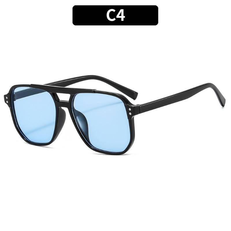 Vintage Quadrat Sonnenbrille Frau Retro Kleine Rahmen Sonnenbrille Mode Candy Farben Frauen Outdoor Freizeit Brillen UV400 blau von Joom DACH