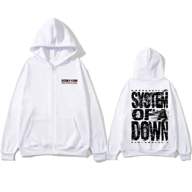 Vintage Rock Band System of A Down Mezmerize Print Reißverschluss Hoodie Männer Frauen Alternative Metal Musik Reißverschlussjacke Reißverschluss Hoodies 3XL von Joom DACH