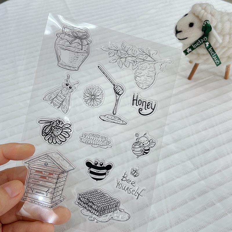 Vintage-Stempel, transparenter Silikonstempel, florales Obst, englisches Wortgebäude-Stempel für DIY, dekoratives Sammelalbum, Tagebuch, Studenten von Joom DACH