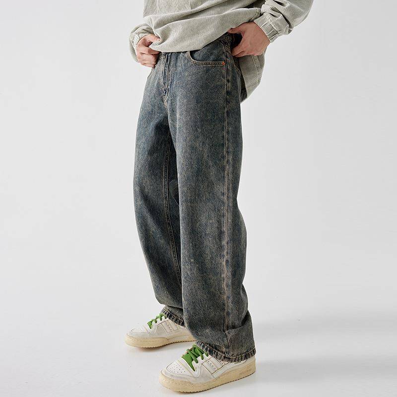 Vintage Straight Jeans im amerikanischen Stil für Herren Neue High Street Weitbein-Hose 40 von Joom DACH