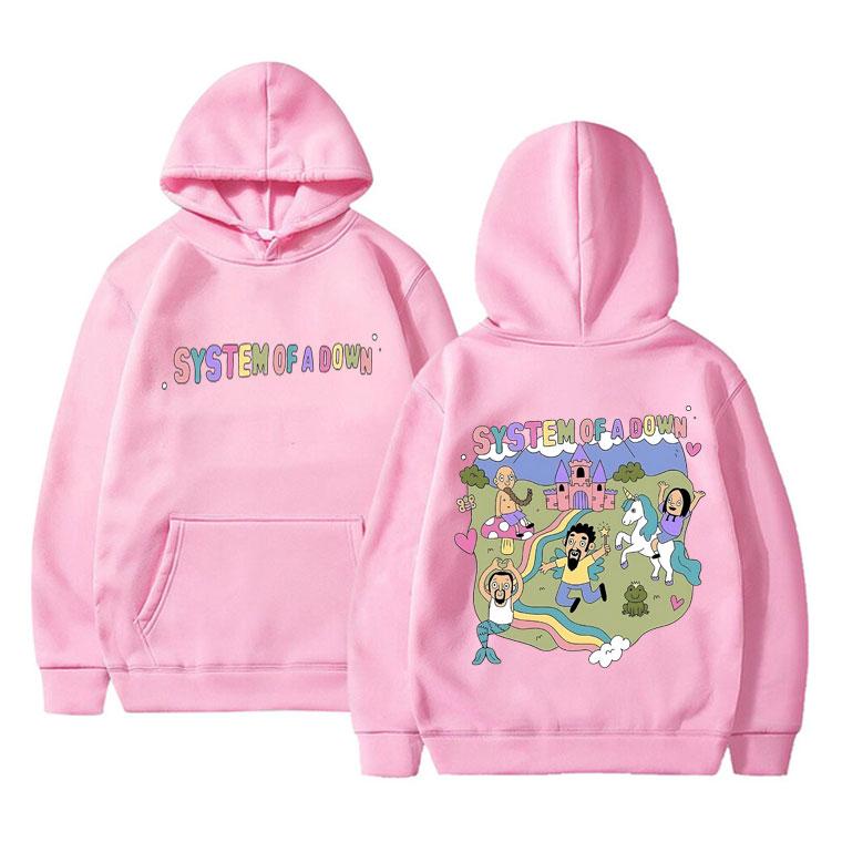 Vintage System of A Down Hoodie Unisex Damen Fleece Baumwolle Hochwertige Hoodies Top Männliche Rockmusik Band Cartoon Grafik Sweatshirt L von Joom DACH
