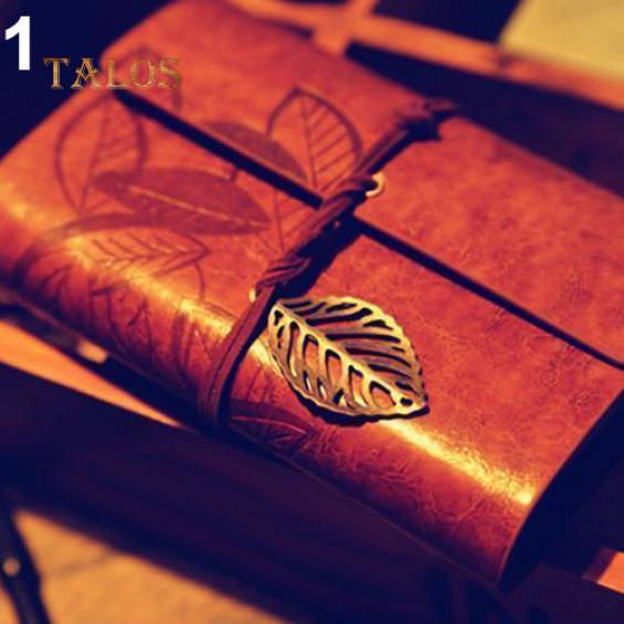 Vintage-Tagebuch aus Kunstleder mit Blattschnurbindung, blanko, Kraftpapier, Tagebuch, Notizbuch, Schreibinstrumente von Joom DACH