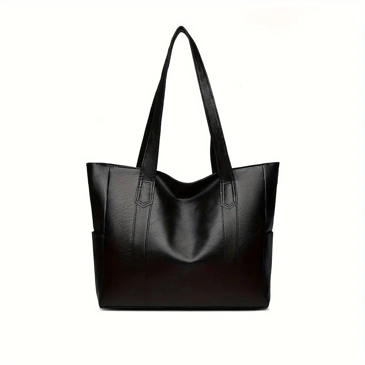 Vintage-Tragetasche mit großem Fassungsvermögen, vegane Retro-Umhängetasche, lässige Handtasche für Damen zum Pendeln 1pcs schwarz von Joom DACH