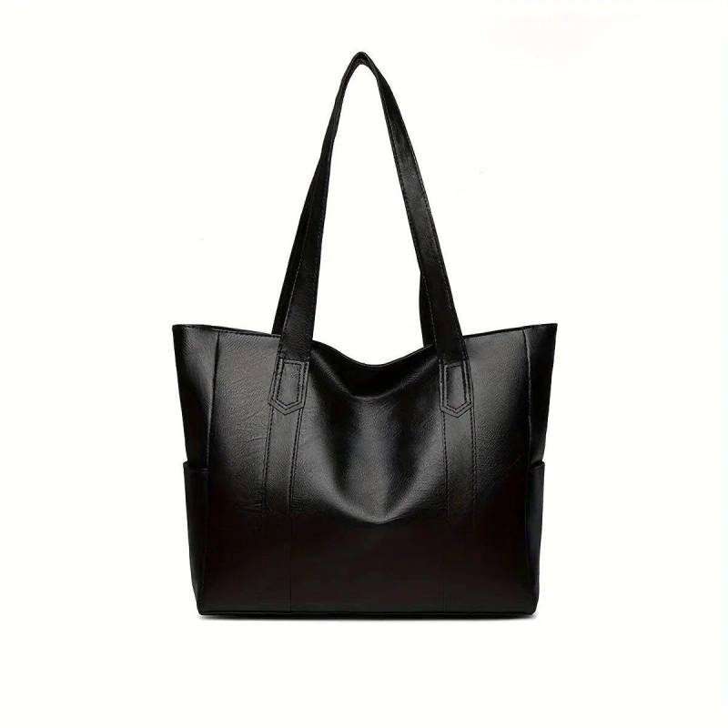 Vintage-Tragetasche mit großem Fassungsvermögen, vegane Retro-Umhängetasche, lässige Handtasche für Damen zum Pendeln 1pcs schwarz von Joom DACH