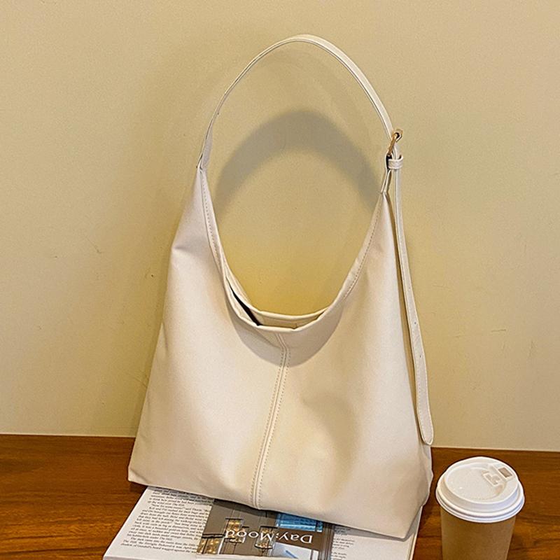 Vintage-Umhängetasche aus PU-Leder mit großem Fassungsvermögen für Damen, modische, weiche, einfarbige Umhängetasche für den Pendleralltag 35x12x38cm beige von Joom DACH