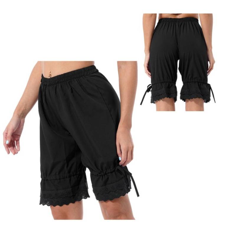 Vintage Unterwäsche Shorts Lady Girl Rüschen Schleife Pumphose Hose Historisches Halloween Cosplay Kostüm XXL schwarz von Joom DACH