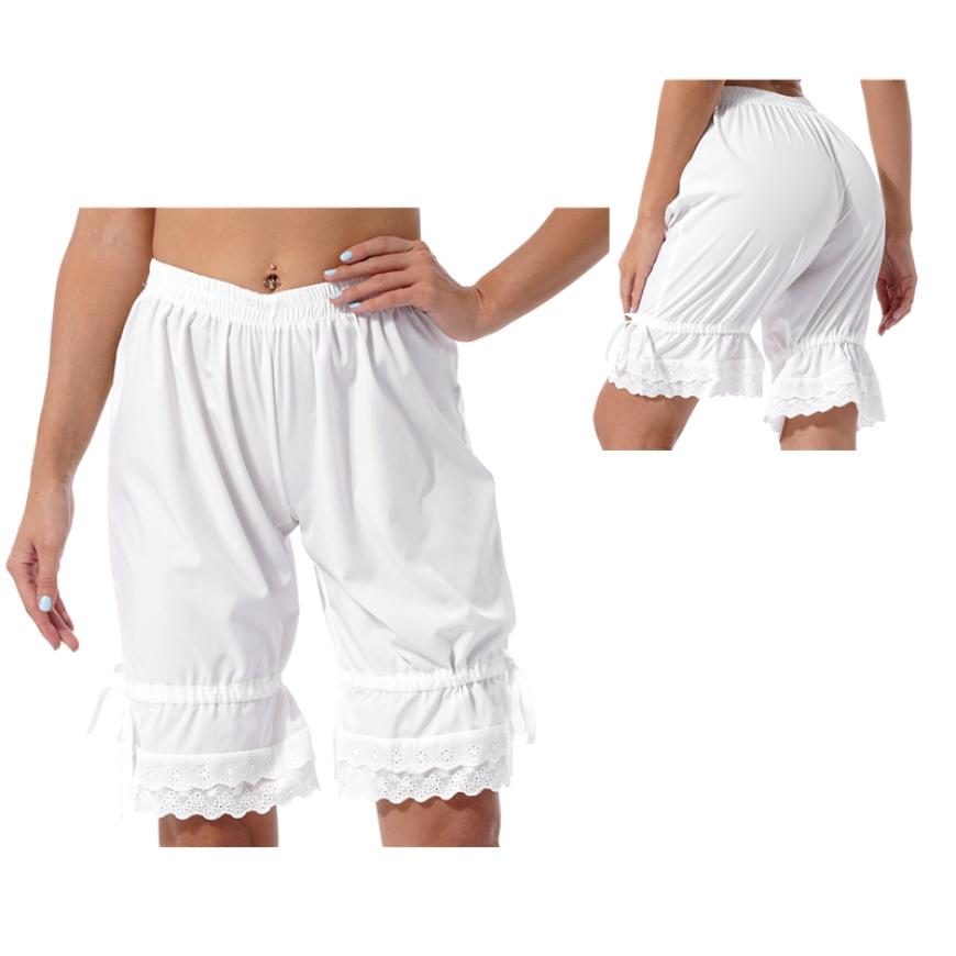 Vintage Unterwäsche Shorts Lady Girl Rüschen Schleife Pumphose Hose Historisches Halloween Cosplay Kostüm XXL weiß von Joom DACH