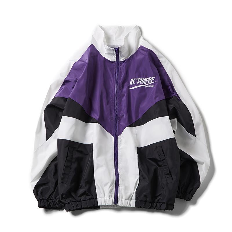 Vintage Y2k Bomber Jacke Frauen Windschutz Übergroßen Koreanische Mode Varsity Track Jacken Hip Hop Lose Outdoor Casual XXL violett von Joom DACH