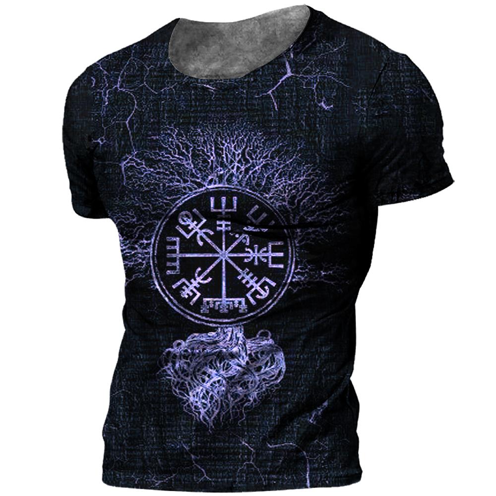 Vintage männer T Shirt 3d Viking Drucken Tops Tees Sommer Tops Casual Lose T Shirts Männliche Kleidung Oansatz Hip hop Straße Sweatshirt 3XL von Joom DACH