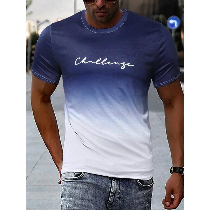 Vintage männer T-shirt 3D Gradienten Druck Kurzarm Tops Sommer Casual Straße T Shirt Übergroßen T-shirt Männer Kleidung 6XL von Joom DACH