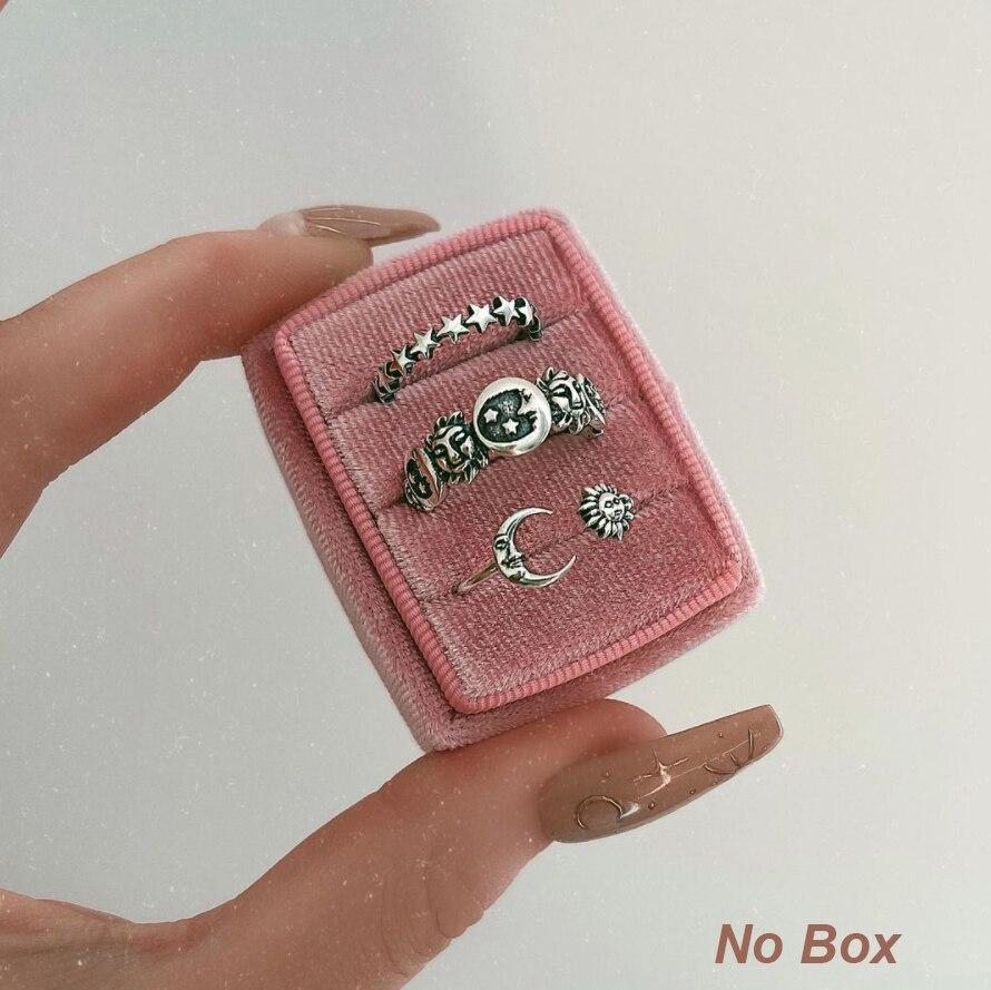 Vintage versilberter Engelsflügel-Ring für Damen, Gothic, Punk, Steampunk, Herz, Schmetterling, Totenkopf, Ring-Sets, Party-Schmuck 53608 von Joom DACH